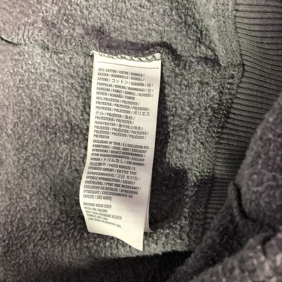 Hollister Surf Club VTG Y2K Hoodie Sweatshirt Unisex M Full Zip Grey Spellout - Picture 6 of 9